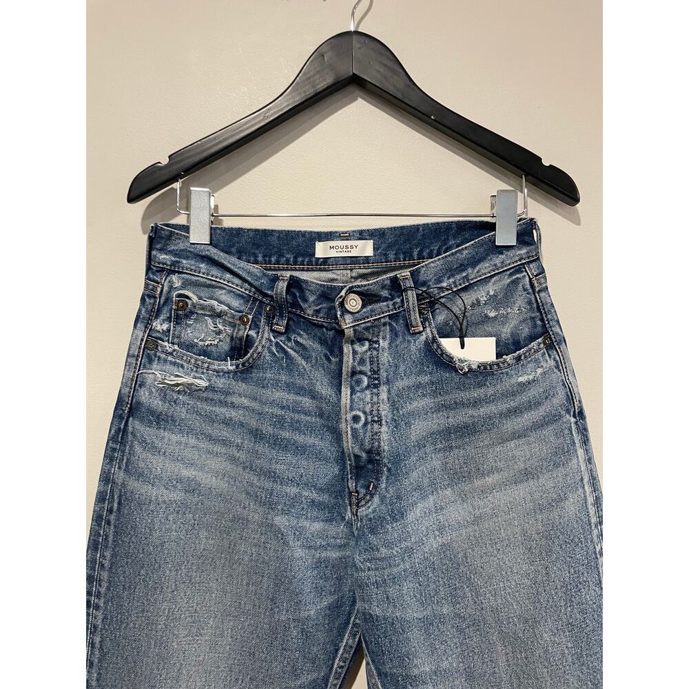 Moussy Vintage Samuel High Waisted Denim Straight Jeans Blue Women's Size 29 - Picture 3 of 7